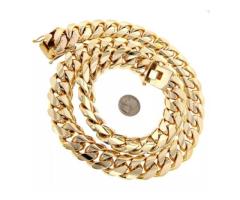 1.5 Kilo = 3.66 Pounds: Miami Cuban Link Solid 14K Yellow Gold Necklace for Men !