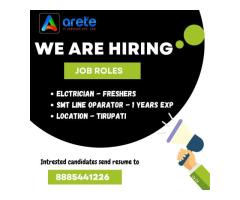 We are hiring for electrician